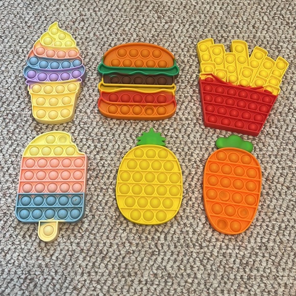6 Food Pop-it Fidget Toys - Picture 2 of 8